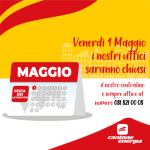 Avvisiamo la nostra clientela che il 1° Maggio i nostri uffici saranno chiusi!